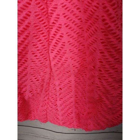 Catalina Vtg 90s Hot pink eyelet bathing suit Open Back sz 12 one piece swimsuit - Picture 11 of 11